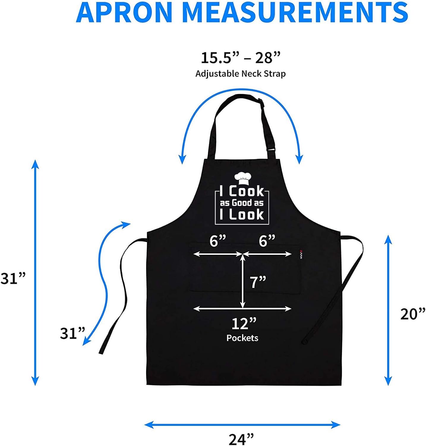 ZOORON Funny BBQ Aprons for Men, Dad Gifts, Gifts for Men, Fathers Day, Birthday Gifts Aprons,Adjustable and Waterproof - Image 4