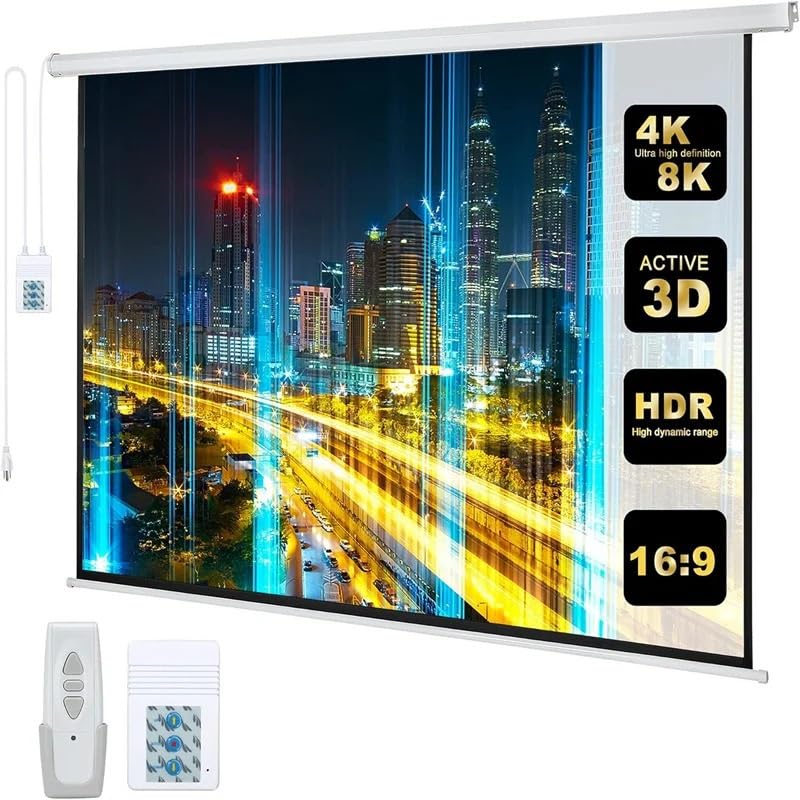 Pantalla de proyección eléctrica para hogar 4K HD 16:9 miniatura 3