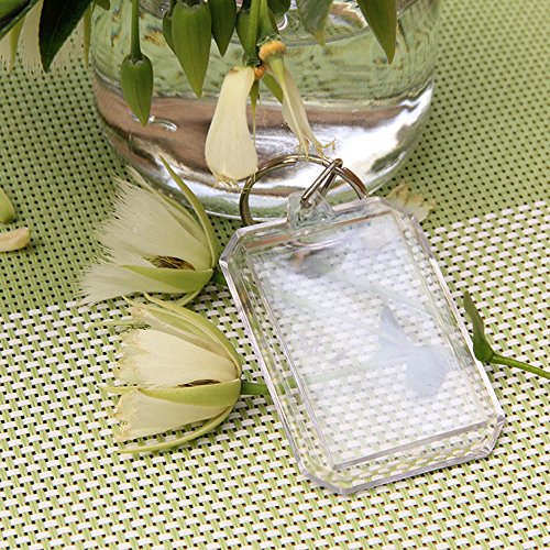 King&Pig 50Pcs Key Chains Key Rings With Transparent Clear Picture Photo Frames Can Open Keychains (Octagon) #TOP5