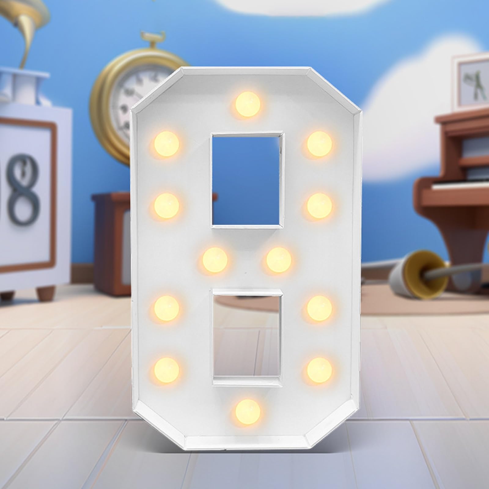 4FT LED Number Lights for Party Wedding Decor Light Up Marquee Numbers Night Light Decoration Sign for Home Anniversary Birthday Party Decor, Battery Operated (Color : Number 8)