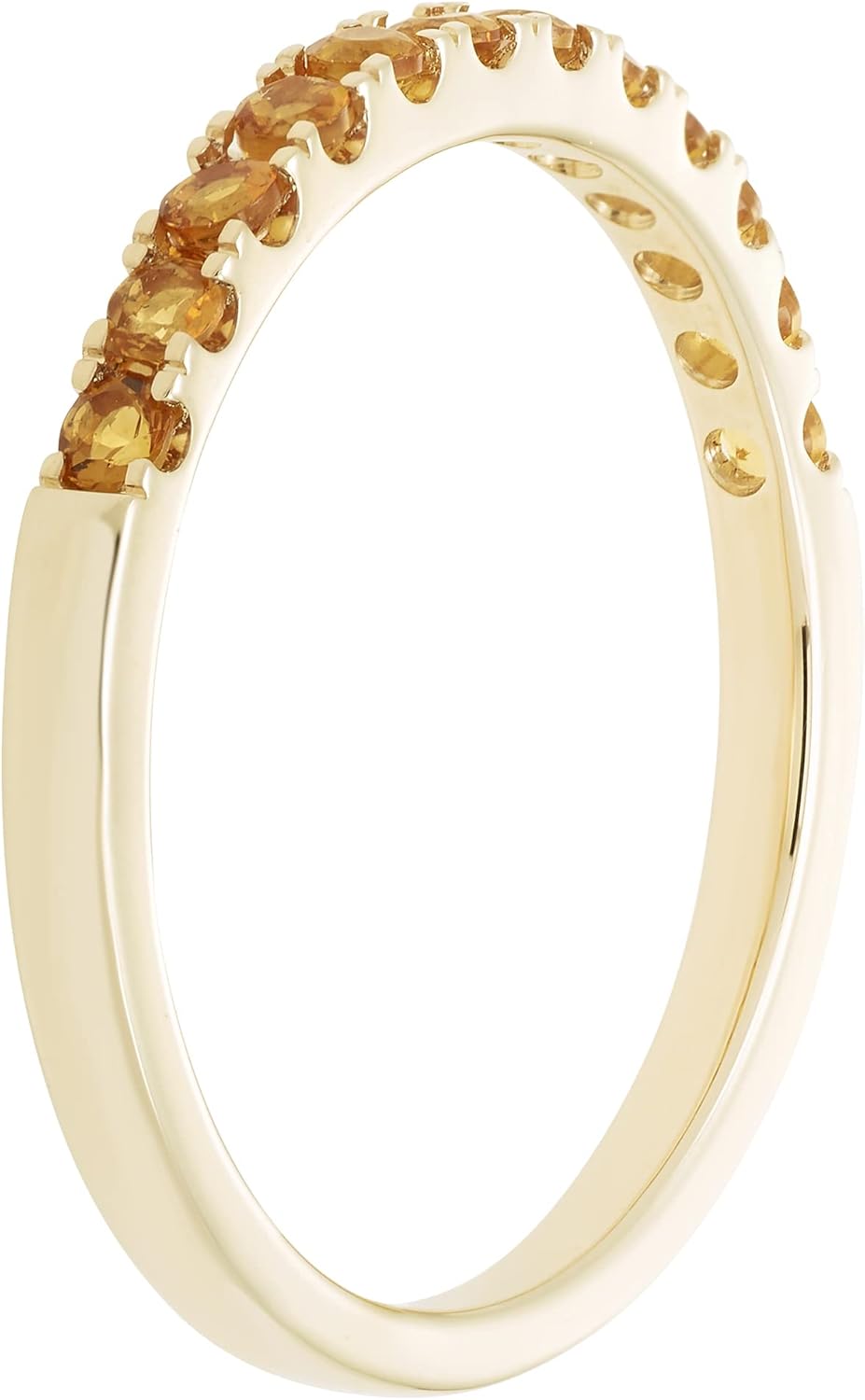 Boston Bay Diamonds 10K Gold Stackable Wedding Gemstone Anniversary Band Ring - Choice of Birthstone, Ring Size, and Yellow or White Gold