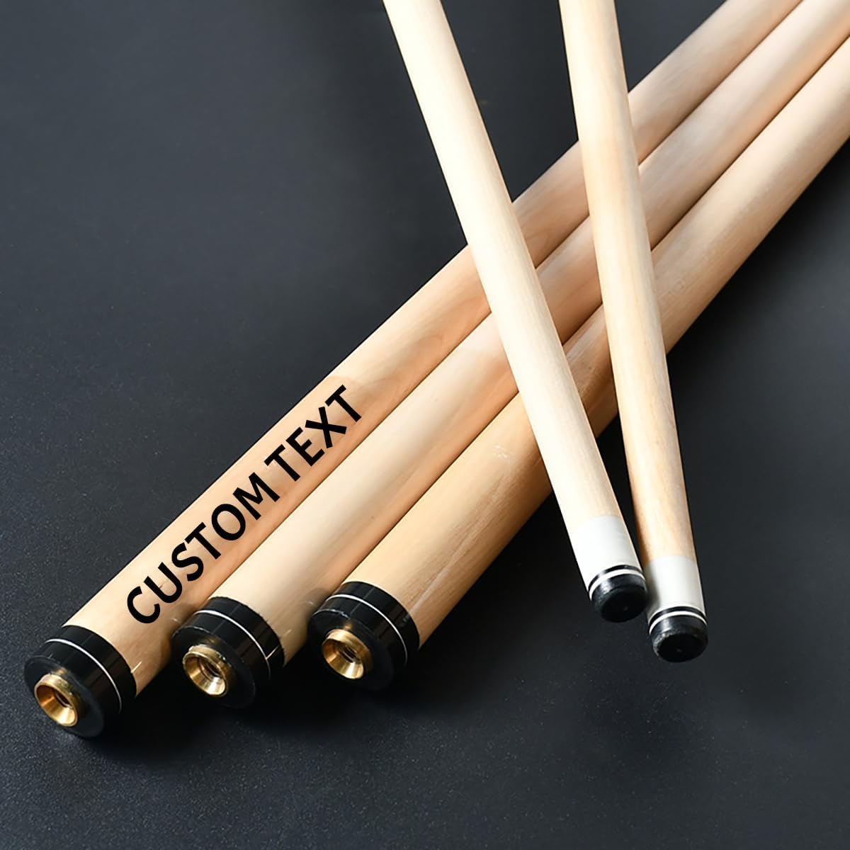 Personalized Billiard Pool Cue Stick - Custom with Name or Text,2-Piece Assembly, Birch Wood, for Pool Players–Stylish for Home & Pool Hall