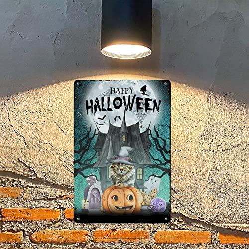 Décoration murale métal Halloween chat effrayant finition premium durable - 5