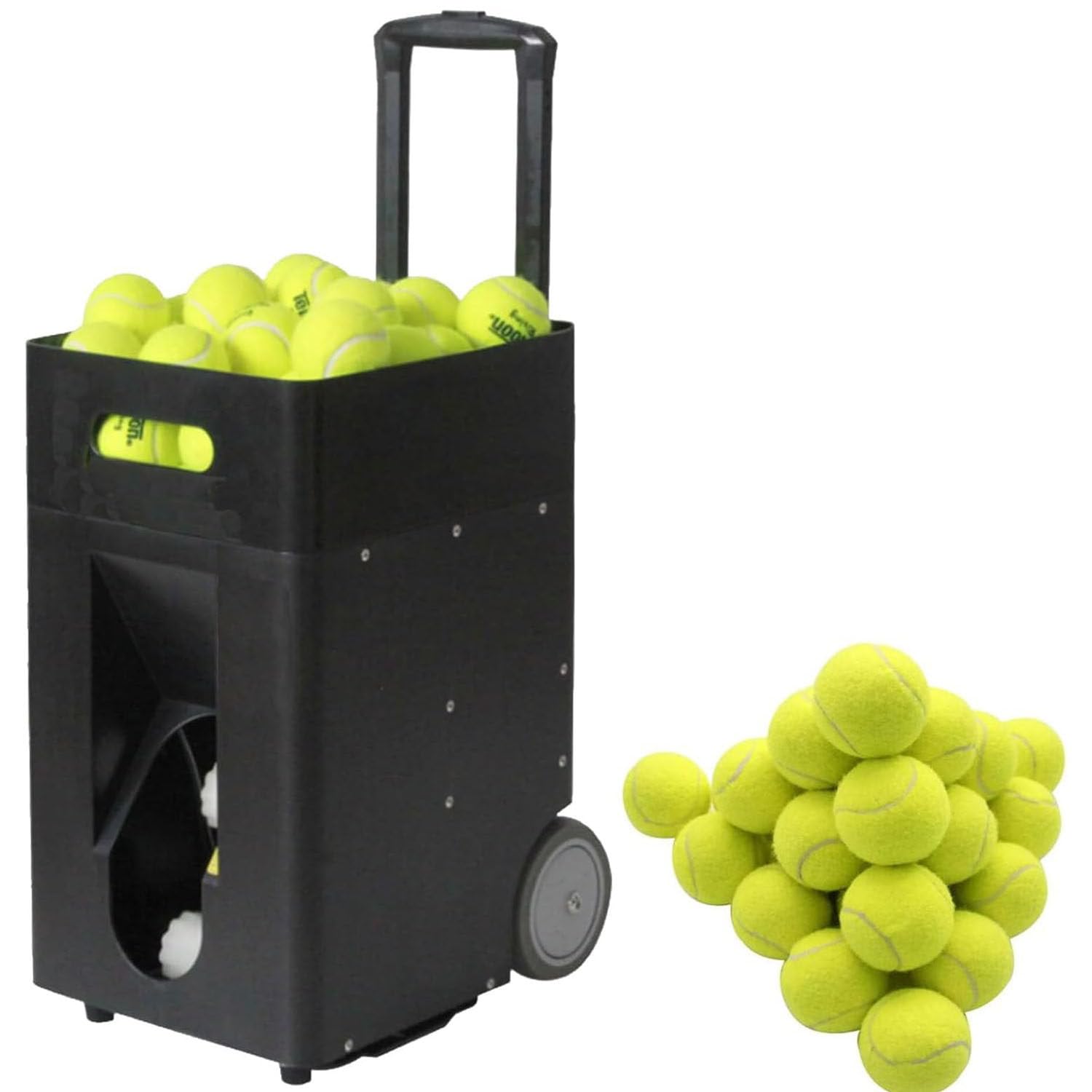 Máquina lanzadora de Pelotas de Tenis portátil, máquina lanzadora de Pelotas automática Inteligente, Capacidad para 50 Pelotas, con Control Remoto/aplicación, para Todos los Amantes del Tenis