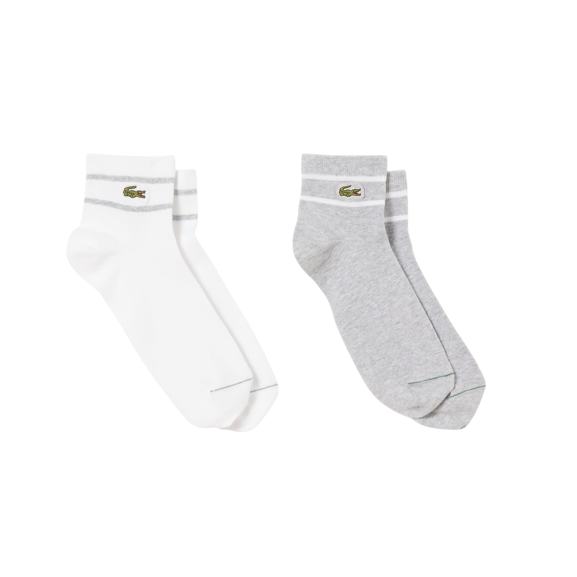 

                                                    Lacoste Unisex 2-Pack Striped Socks, Grey Chine/Wh