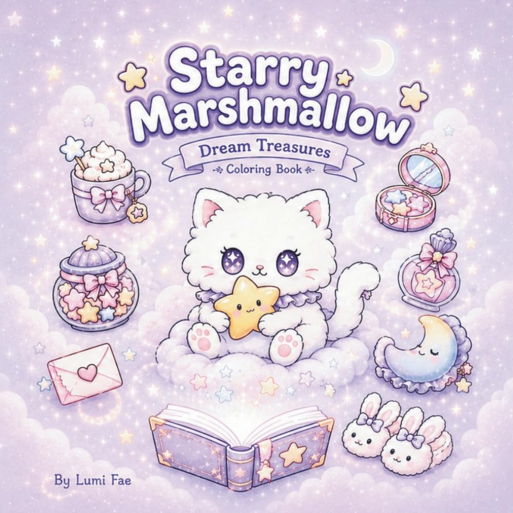 Starry Marshmallow Dream Treasure Coloring Book: Dreamy Fantasy Treasures with Bold and Easy Designs