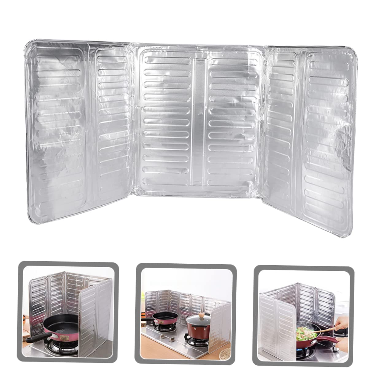 Unomor Oil Splatter Guard Foldable Grease Screen Heat Resistant Shield for Stove Top Cooking Practical Oil Barrier for Frying Pan Space Saving Kitchen Protector