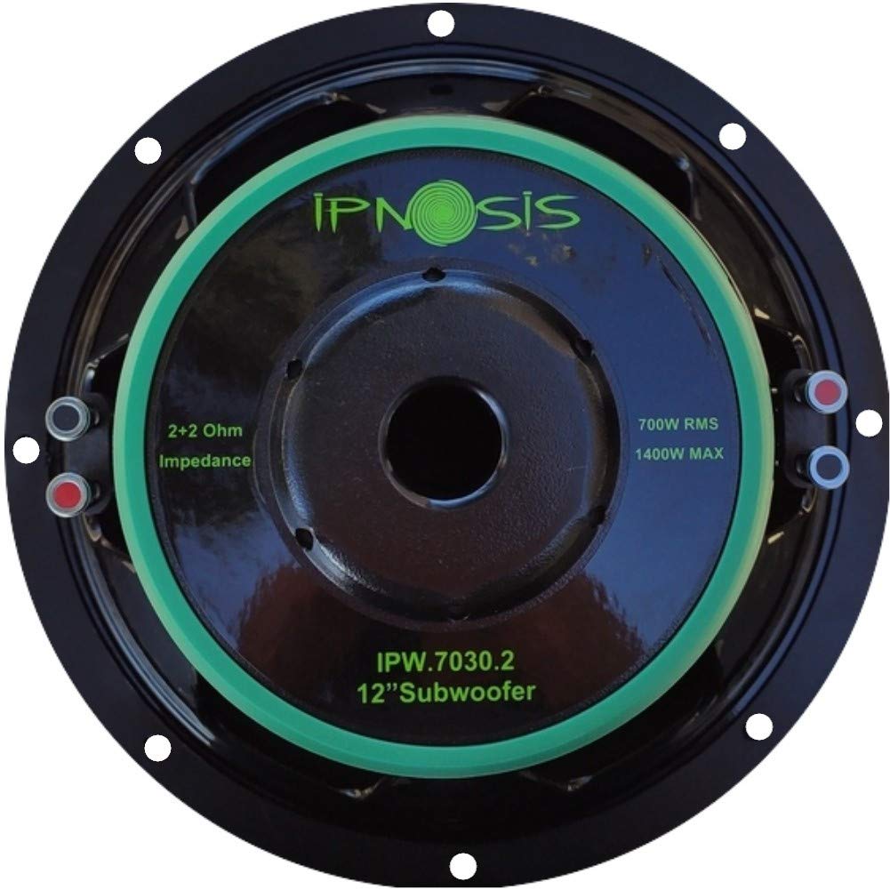 1 SUBWOOFER IPNOSIS IPW 7030.2 30,00 cm 300 mm 12" di diametro doppia bobina dual voice coil 2+2 ohm 700 watt rms 1400 watt max auto car, 1 pezzo