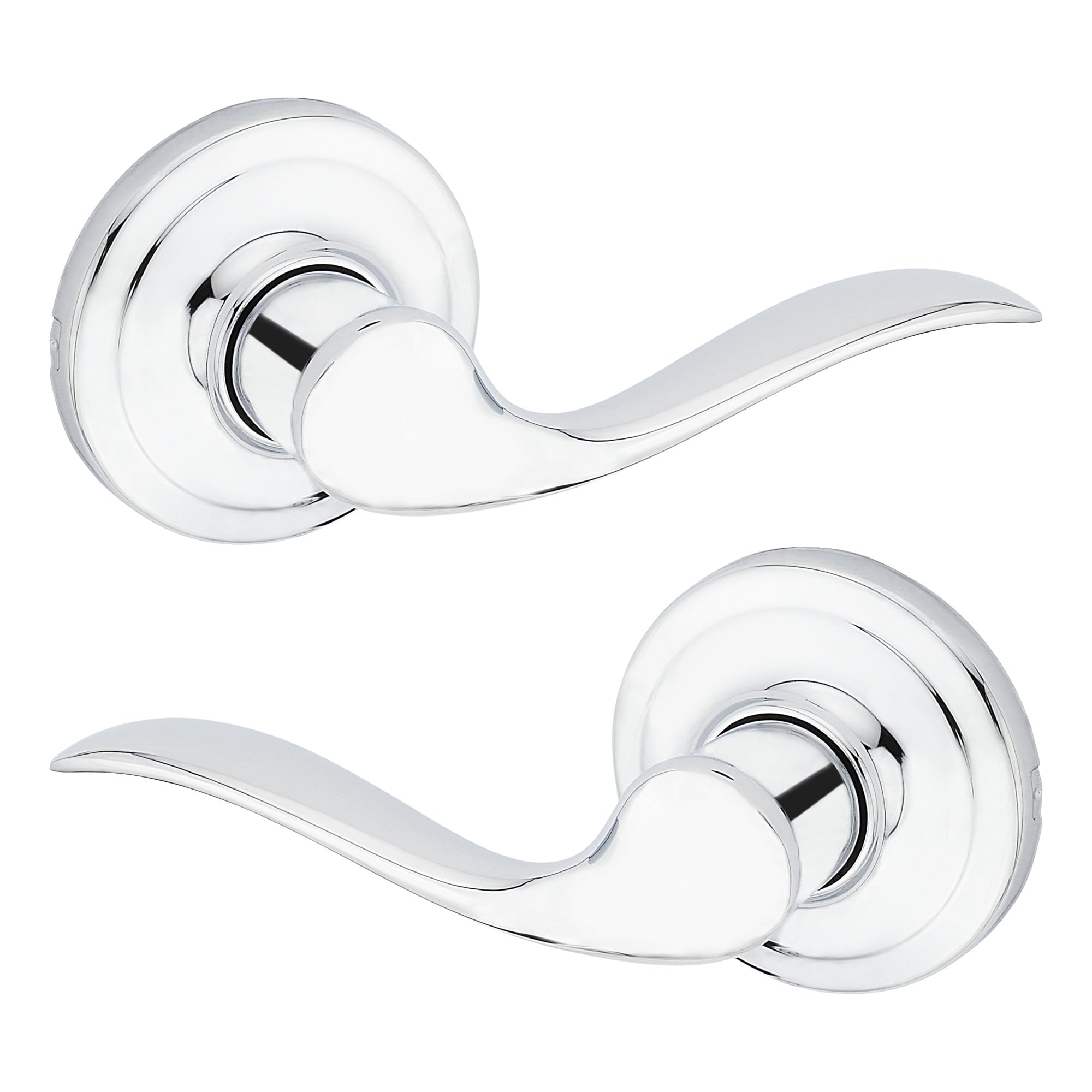 Kwikset Tustin İç Geçit Kapı Kolu, Dolap ve Koridor Kapıları İçin Kol, Ters Çevrilebilir Kilitlemesiz Kol Kolu, Parlak Krom