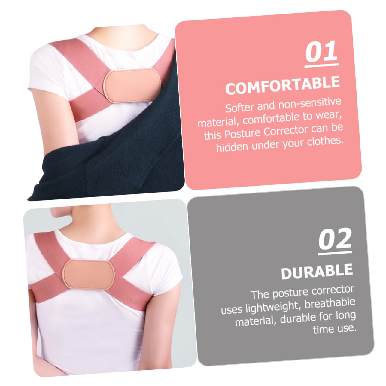 MUCKLILY Back Correction Belt Posture Corrector Back Brace for Women Men Boys and Girls Posture Corrector