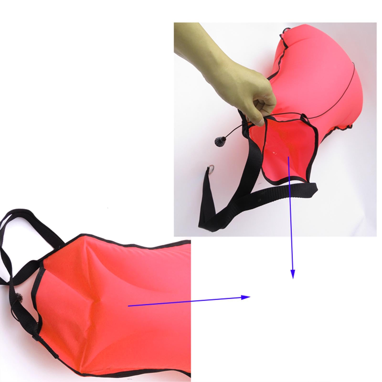 harayaa Hebesack Aus Polyether 210DTPU Nylon, Rettungsboje, Auftriebskörper, Tauchzubehör mit Ablassventil, Geeignet für Professionelles Tauchen Und Wasserspo