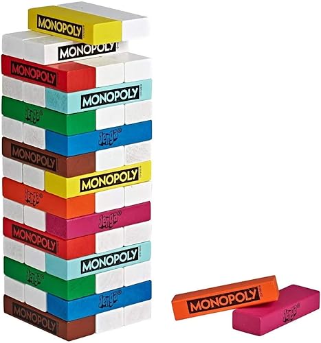 Miniatura 2 de MONOPOLY Original Jenga Dos Famosos Juegos Divertidos en Uno