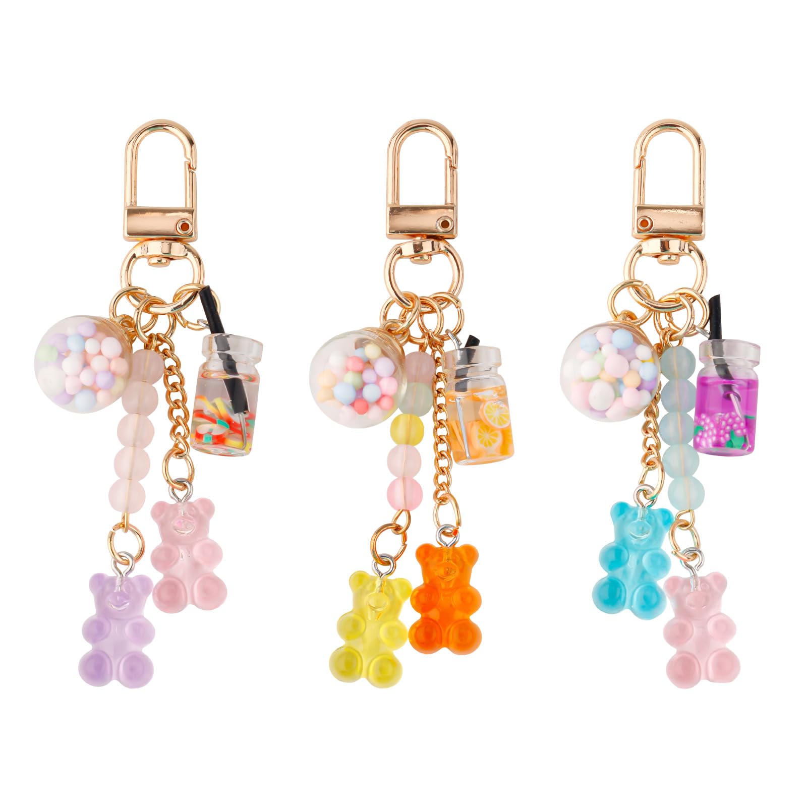 NBEADS 140 Ciondoli Orsetti Gommosi In Resina, 14 Colori, Per Creazione Gioielli E Portachiavi, 20x15 Mm