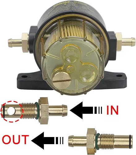 Miniatura 3 de TOPCARSET UF-10K - Conjunto separador de agua con filtro de combustible compatible con motor fuera de borda marino Mercury, Yamaha, Suzuki,