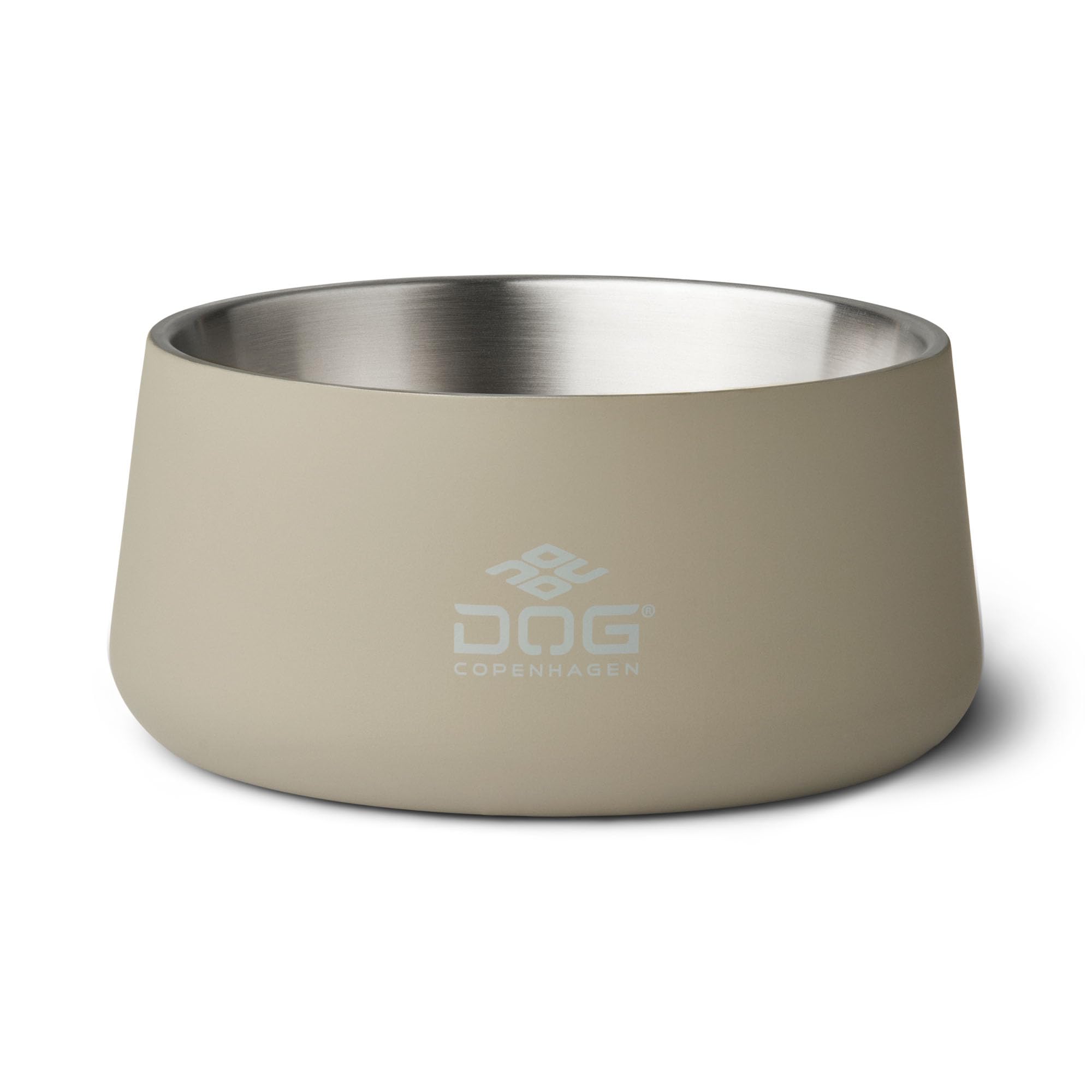 DOG Copenhagen Vega Bowl - Dog Food and Water Bowl - Stainless Steel, Dishwasher Safe, Non-Slip - Danish Design, S/M, Caffe Latte