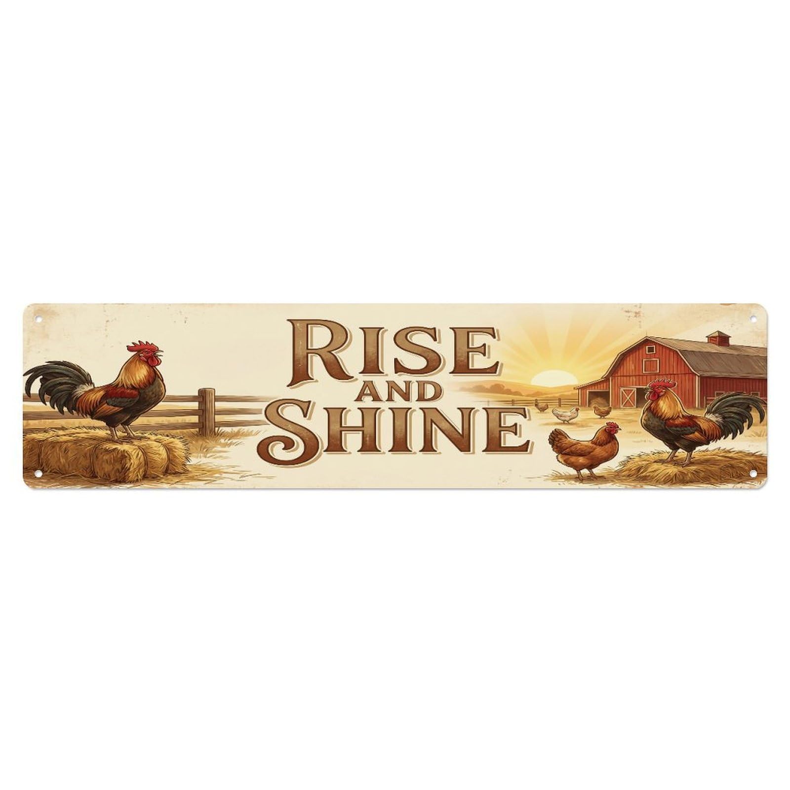 Xanthor Style Metal Tin Sign Vintage Yard Up Cock Farmhouse Funny Cock Backyard Farm