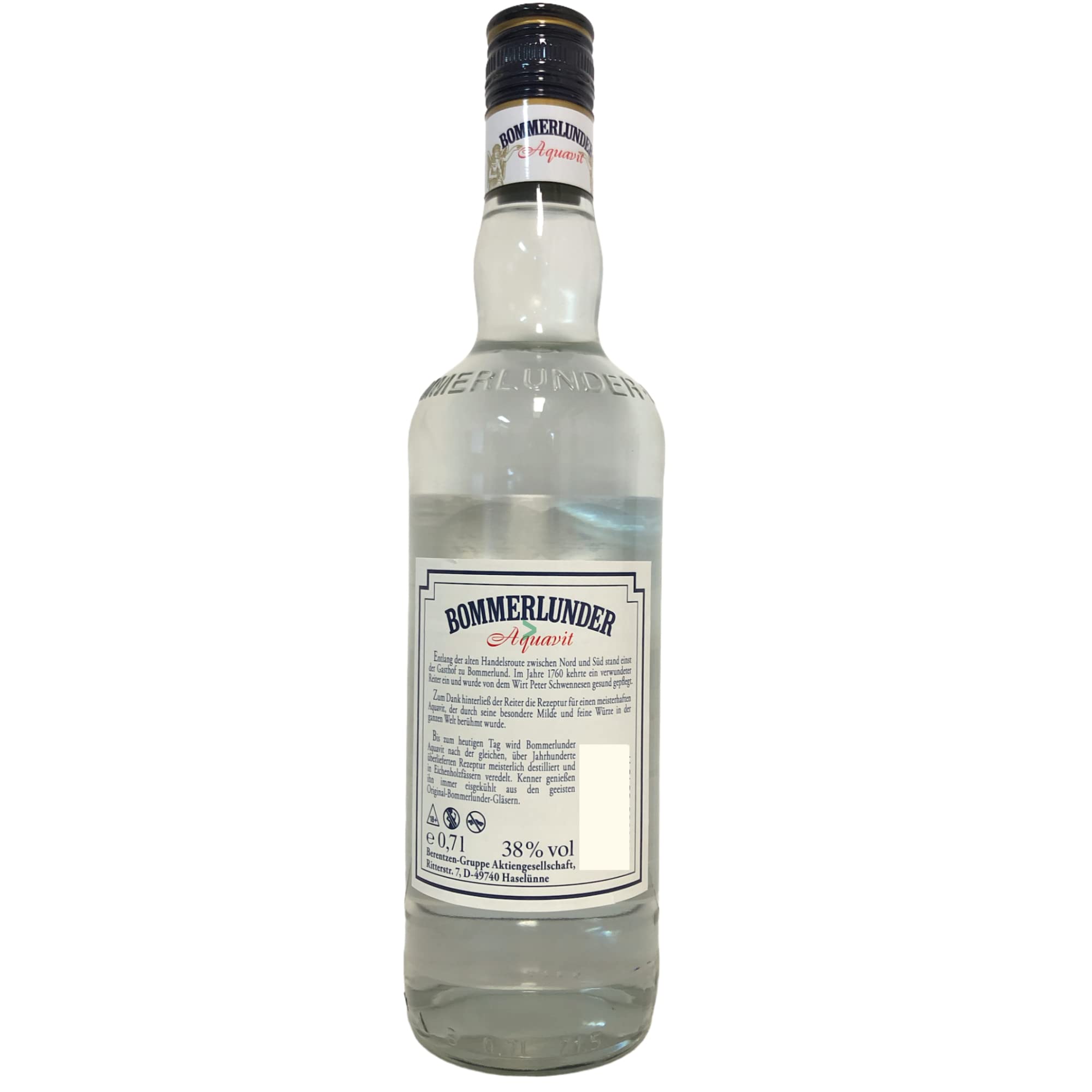 Korn Bommerlunder Aquavit 38%vol. in Eichenfässern veredelt 6er Pack (6x0,7l Flasche) + usy Block