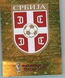 2022 Panini World Cup Qatar Sticker #SRB2 Team Logo FOIL Group G Serbia Mini Sticker Trading Card