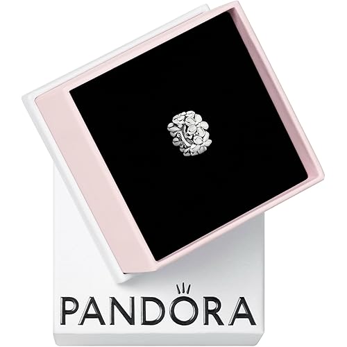 PANDORA White Daisy Flower Spacer Charm - Bracelet Charm for PANDORA Moments Bracelets - Sterling Silver & Enamel - Gift for Her - Jewelry for Women with Gift Box