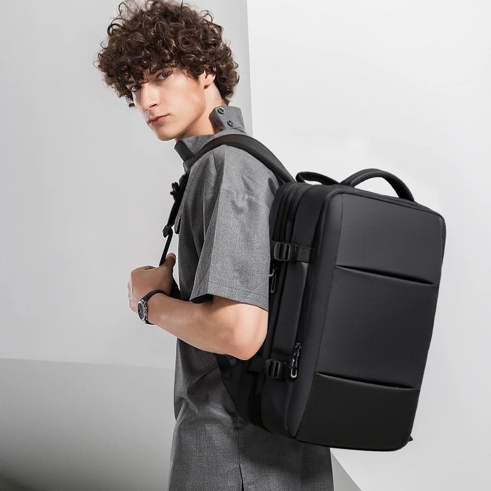 Borsa Nuoto Zaino espandibile impermeabile 17,3 pollici zaino per laptop zaino da viaggio per escursionismo(Grey 45L)