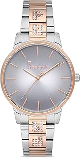 فري لوك ساعة بسوار من الستانلس ستيل للنساء بيل - FL.1.10155-4 تناظري بمينا رمادي