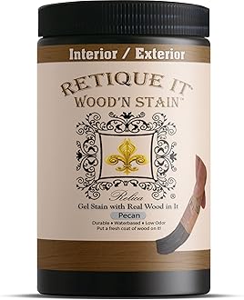 Retique It Wood'n Stain - Liquid Wood Gel Stain Interior/Exterior (32 oz (Quart), 50 Dark Pecan)