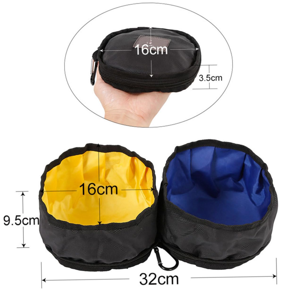 FOMIYES Lot De 2 Gamelles Portables pour Animaux De Compagnie Deux Ensembles De Gamelles Pliables pour Chiens Et Chats avec Mousqueton
