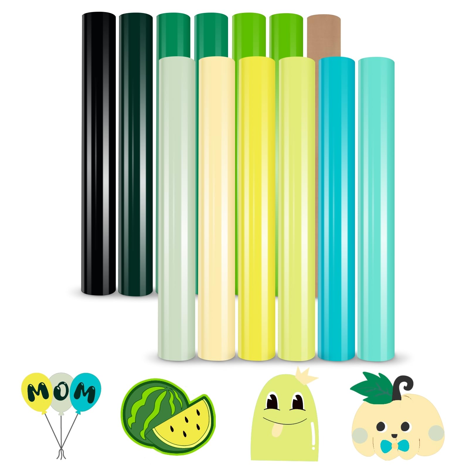 Vinyl Thermocollant Cricut Tintnut Lot De 8 Feuilles De Es Arc-en-ciel Tie Dye - 25,4 X 30,5 Cm - Pour T-shirt, Tissu, Aquarelle, Nuages - Pour Cricut Silhouette Cameo Vinyle Thermocollant