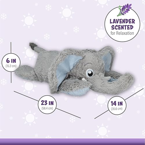 Miniatura 5 de 1i4 Group Weighted Hugs de Warm Pals - Elefante - 4 libras - Acogedores juguetes de peluche con aroma a lavanda para microondas - Animal de peluche