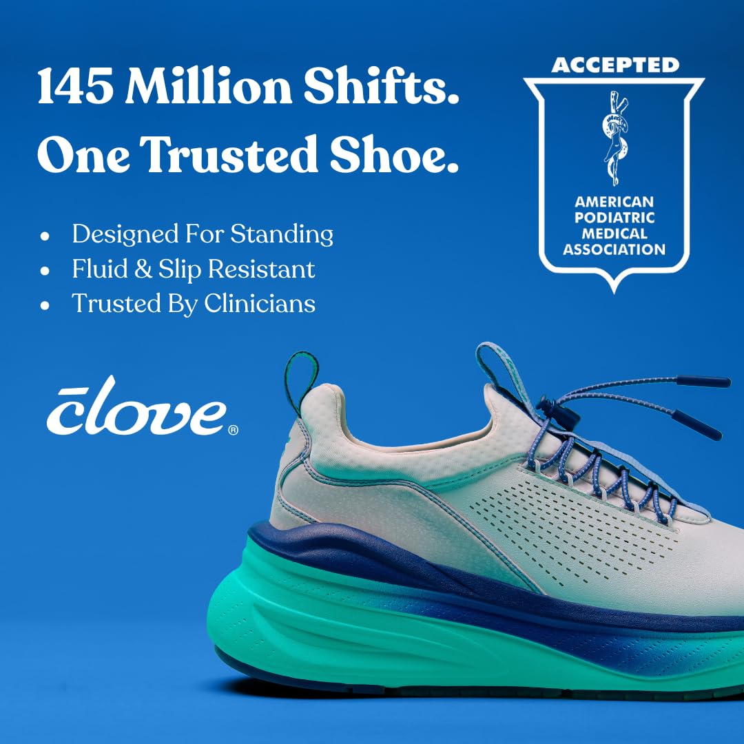 clove Forte Shoes for Doctors & Nurses, Fluid Resistant, Easy to Clean, Slip Resistant, Comfortable for 12+ Hour Standing Shifts, Elastic No-Tie Laces, Sneakers for Men & Women, Plum & Tan Color: 10 Women/8.5 Men