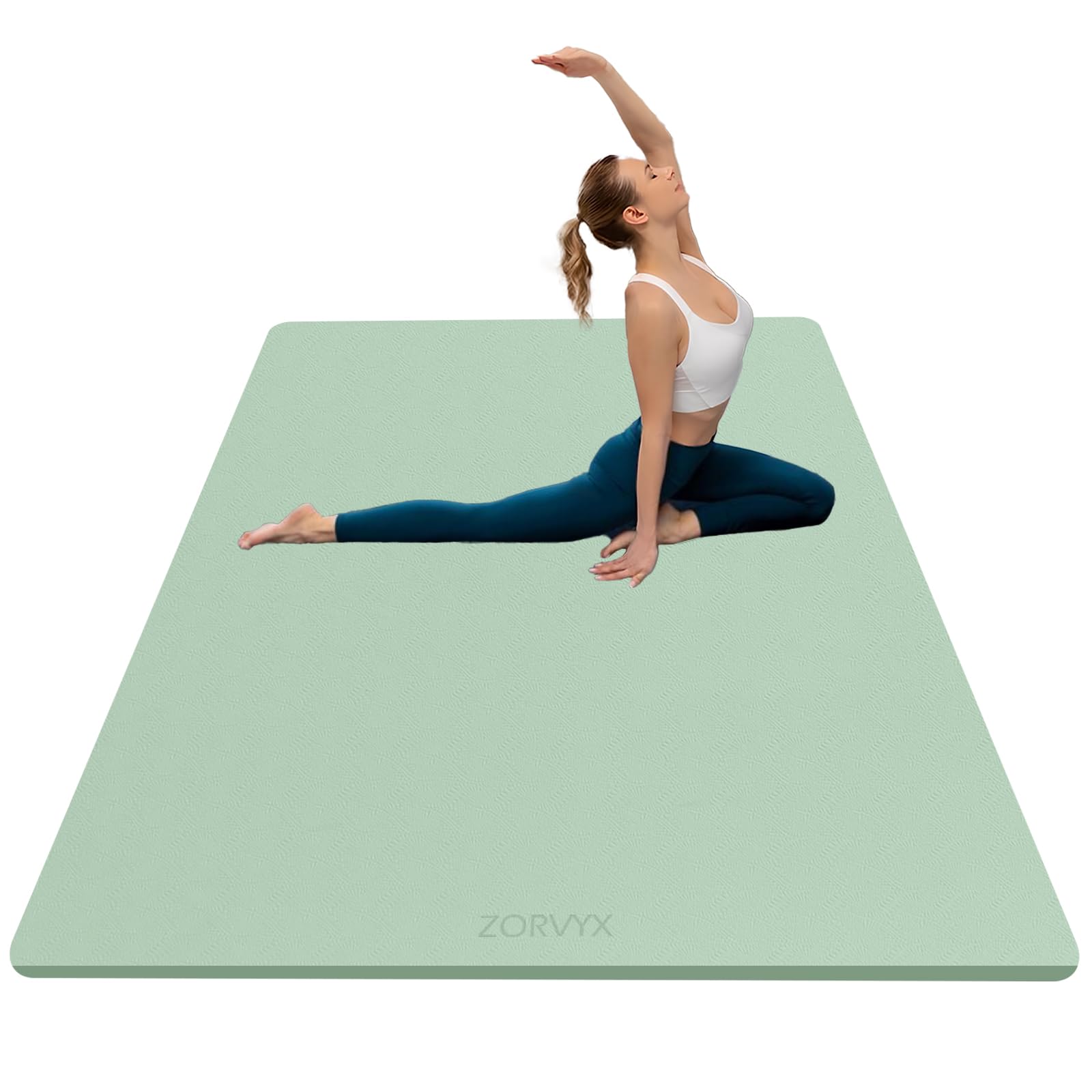 Tappetino Yoga Antiscivolo 200×100cm TPE 10mm Spesso Tappeto Palestra Grande, Tappetino per Ginnastica Fitness Pilates Esercizi a Casa e all'aperto