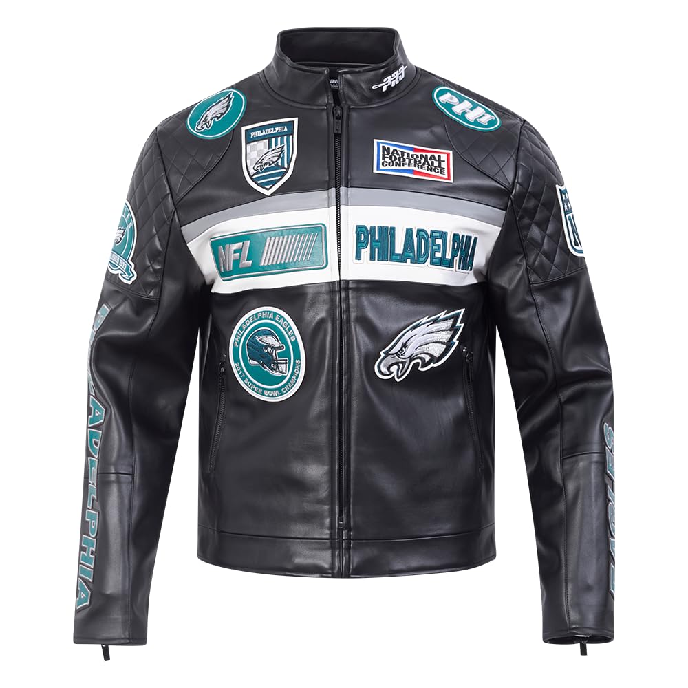 Mens NFL Moto Leather Jacket