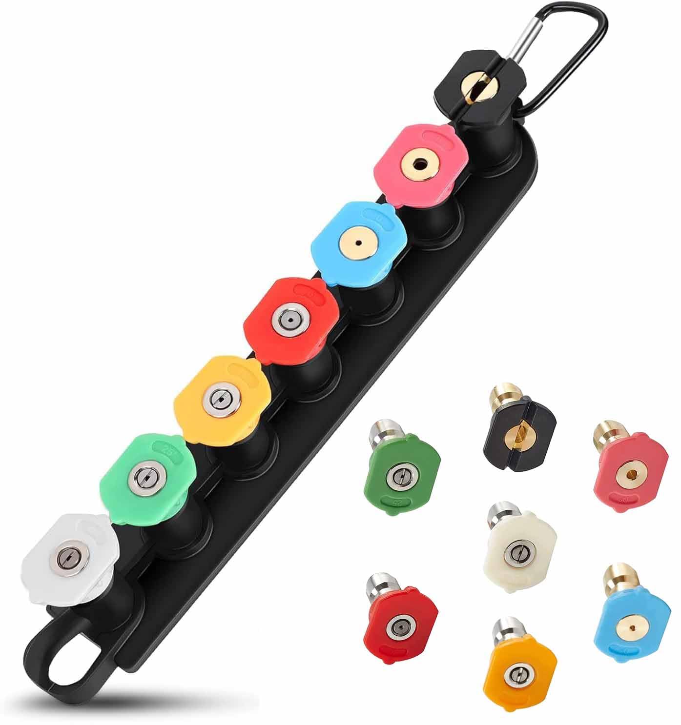 Treki 7pcs Boquilla para Hidrolimpiadora a Presión Boquillas de Conexión Rápida de 1/4" Boquilla Lavadora a Presión para Limpieza de Automóviles y Jardinería 4000 PSI, 2.5 GPM