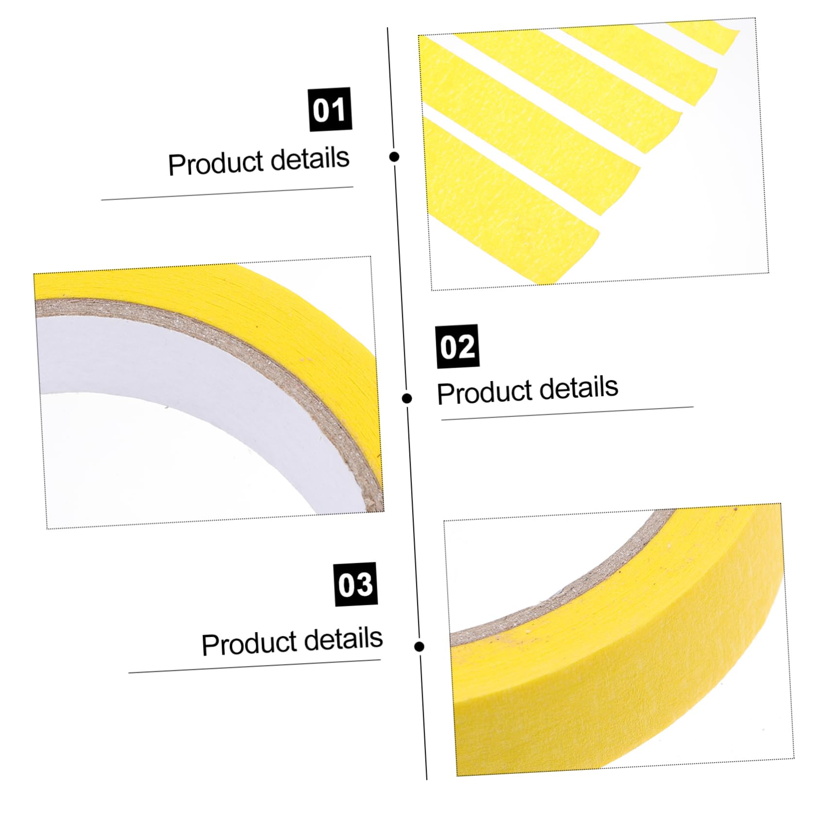 Hemoton Paper Tape 5 Rolls Masking Tape Automotive Painters Yellow Duct Tape Autobody Paint Spray Finishing Tape Colored Duct Tape Easy-tear Painter Tape Hand Torn Seam Paper Crepe Paper