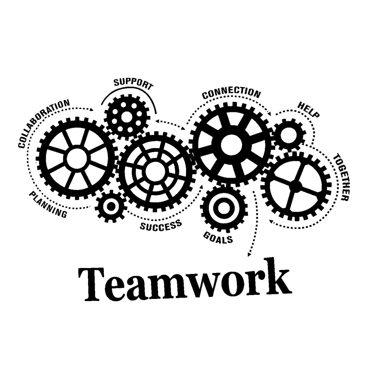 NUOBESTY Teamwork Definition Wall Art Sticker Office Inspirational Words Wall Decals Quotes Removable Wall Sticker Decoration for Home Office Store (Black)