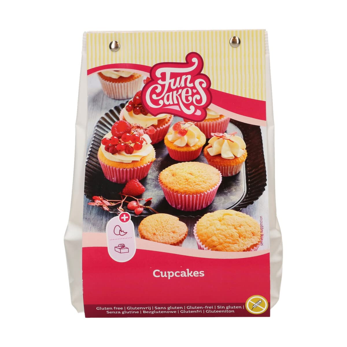 FunCakes Mix for Cupcakes, Gluten Free: Easy to Use, Perfectly Even Cupcakes, Mini Cupcakes or Loaf Cakes, Vanilla Taste, Confectioner Quality, Halal Certified, 500g