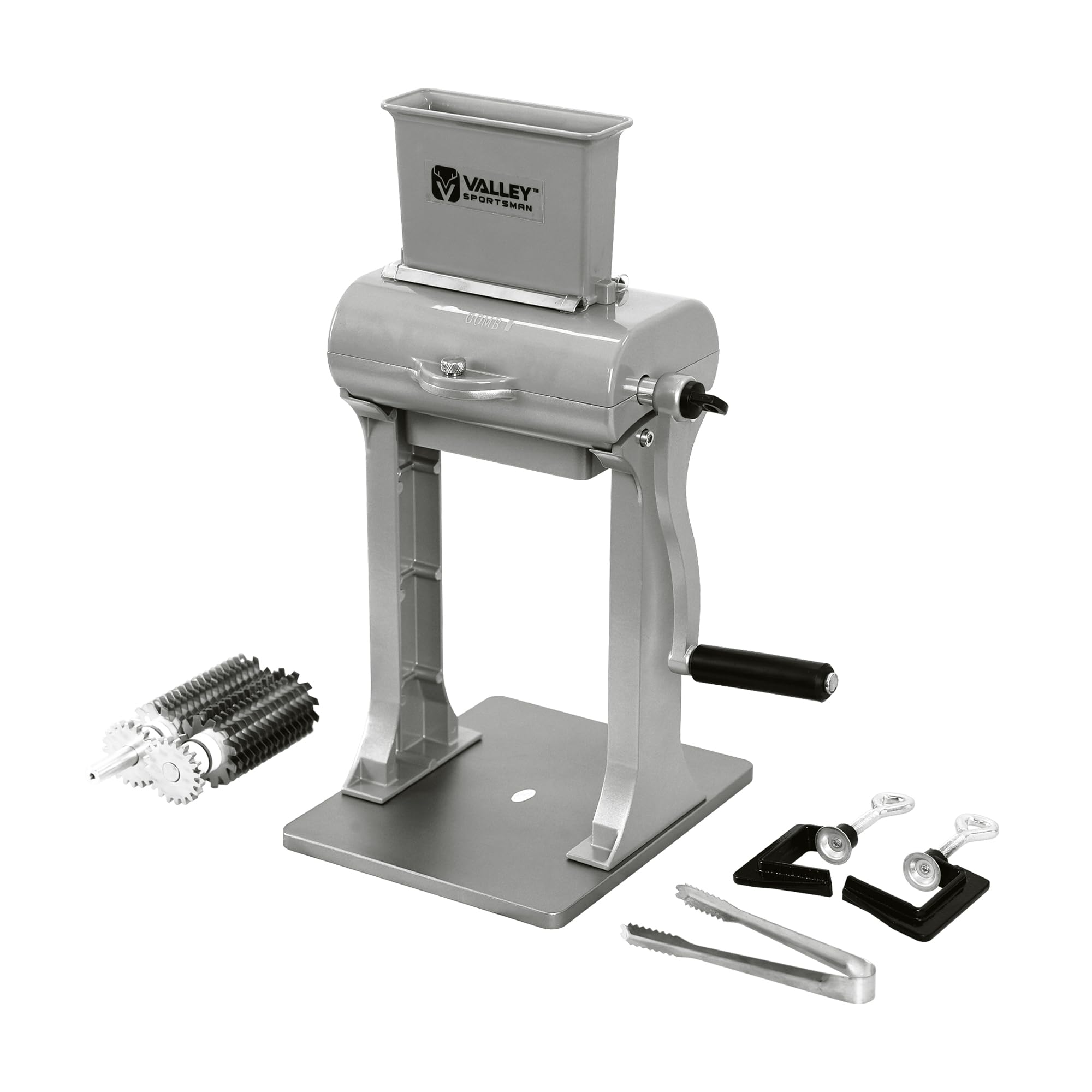Valley Sportsman 2 in 1 manual meat tenderizer and jerky slicer silver