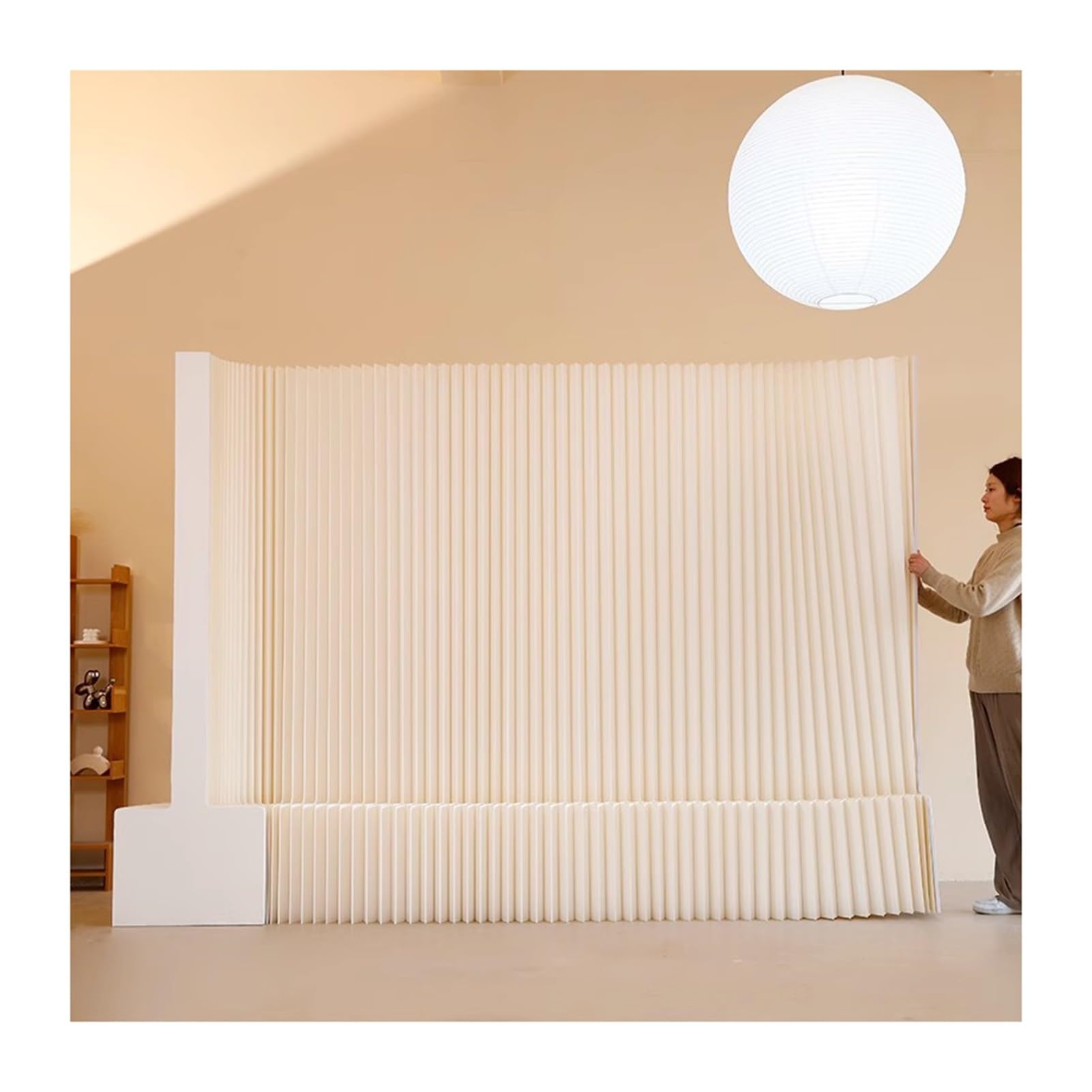 Biombo Separador Divisor De Habitación De Papel Retráctil, Partición De Pared De Privacidad De Papel Plegable Para Oficina En Casa, Tienda, Biblioteca, Cafetería, Salón, Divisor De Habitación, Estante