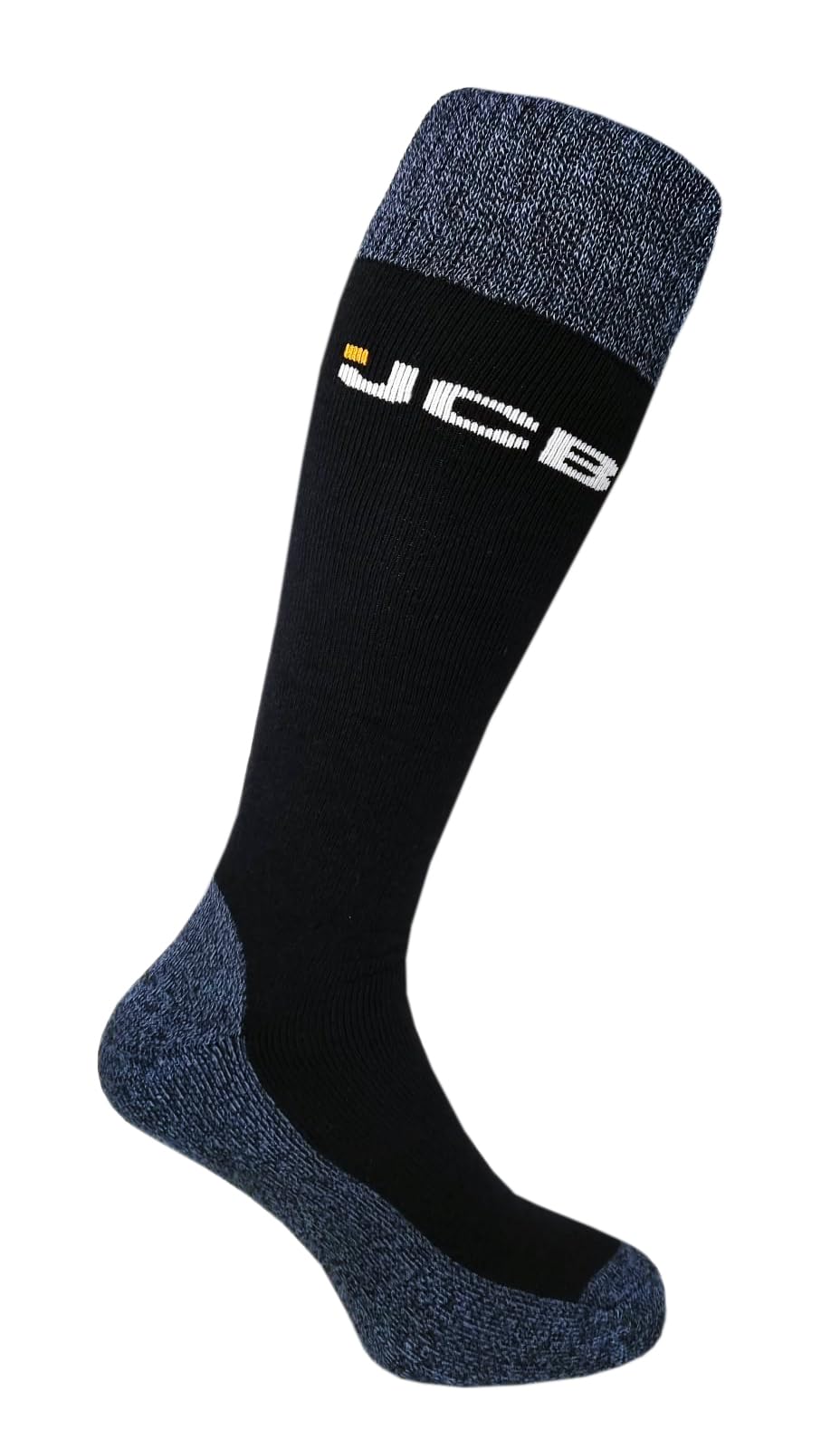 JCB - Men's Black Technical Welly Socks | 1 Pair | U.K. Size 6-11 | Men's Welly Boot Socks Reinforced Heels and Toes