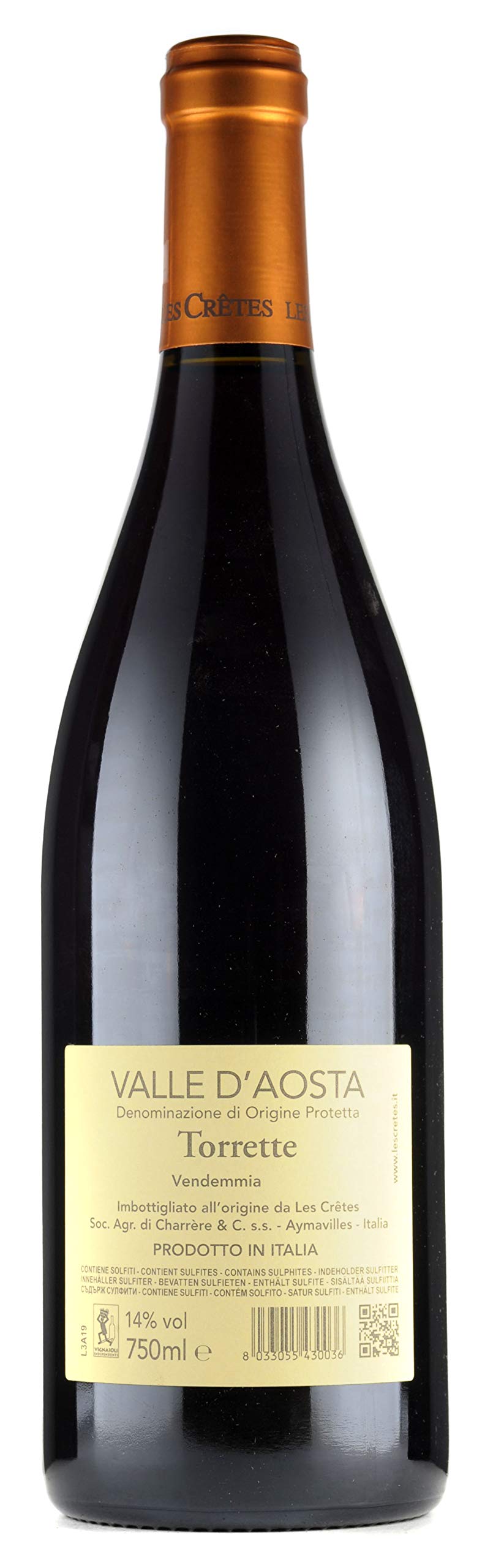 Les Cretes Torrette Valle D'Aosta Doc - 750Ml - 750 ml (Confezione da 3)