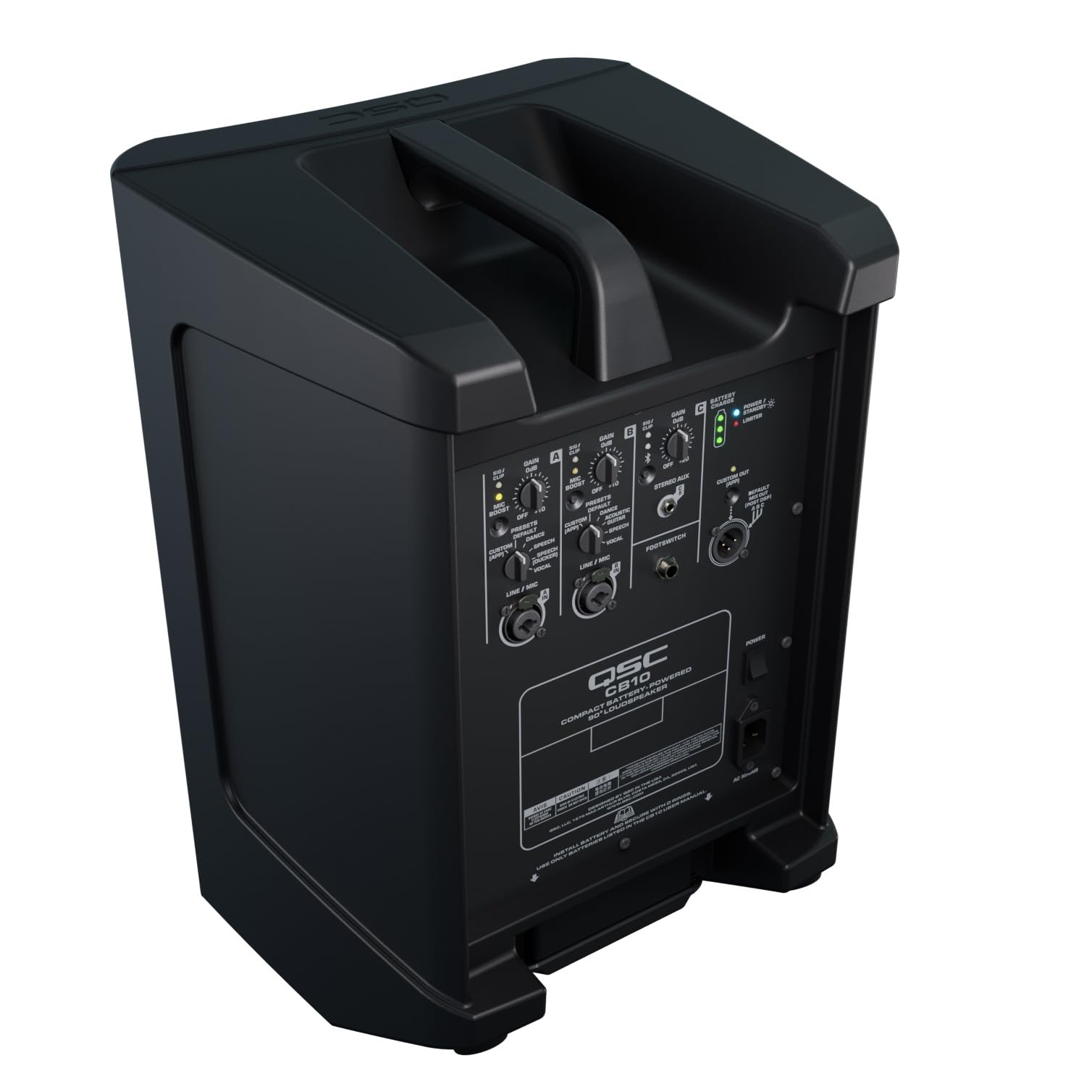 QSC Haut-parleur compact CB10 à 2 voies alimenté par batterie