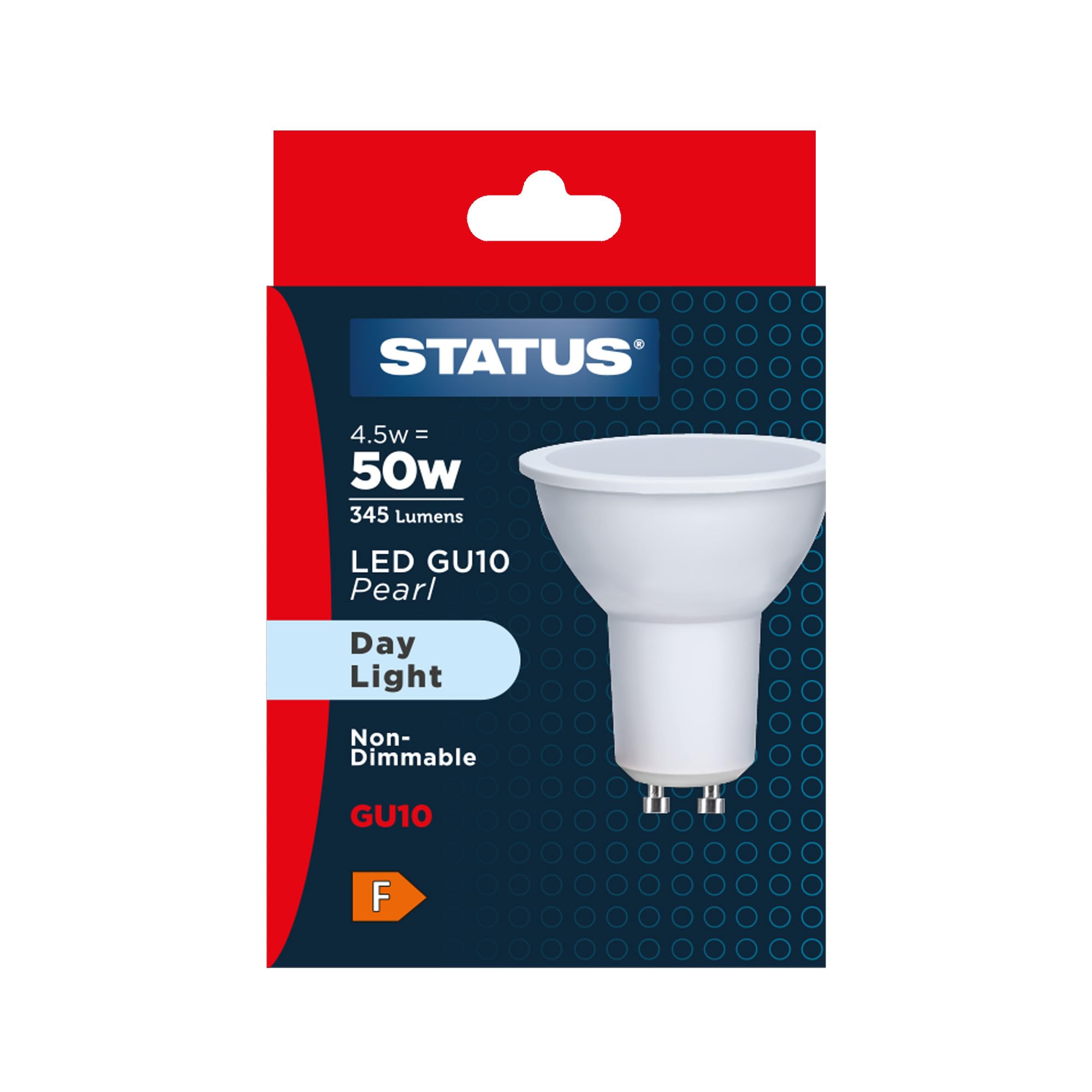 Status LED GU10 Spotlight Bulbs, 4.5W Daylight 6500K, Pearl Finish, Single