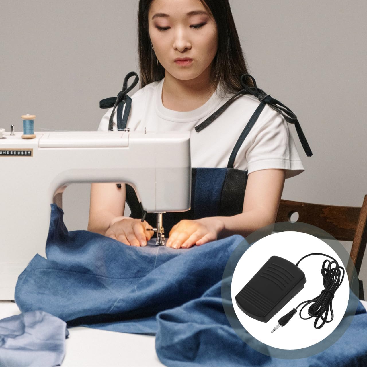 Mini Sewing Machine Foot Pedal for 505 Models, 3.5mm Plug Replacement Controller, Compact & Steady Sewing Accessory for Home DIY Crafting image 5