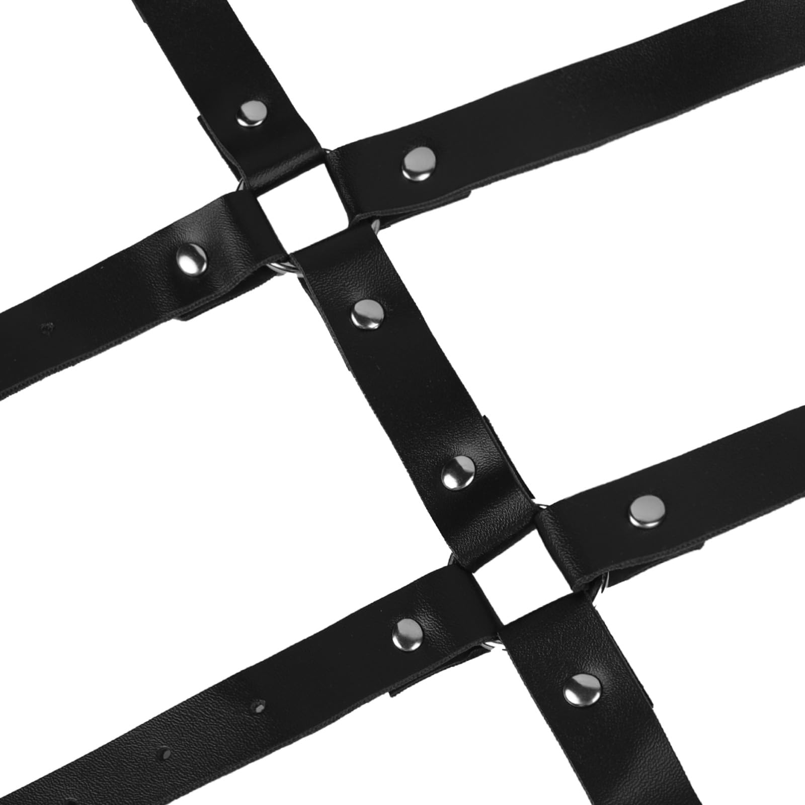 Harnais de Bras en Cuir Noir pour Homme Sangle de Poitrine en Cuir PU Rivetée Spectacle Musculaire Accessoires de Jeux de Rôle Sexy Masculin Réglable