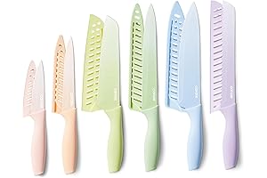 CAROTE 12Pcs Ceramic Non-stick Kitchen Knives Set