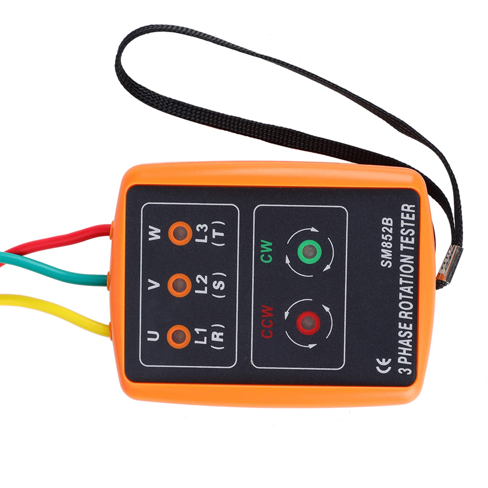 SM852B Trójfazowy tester obrotowy Dokładny profesjonalny wyświetlacz kolejności sekwencji 60 V do 600 V AC dla elektryków i techników