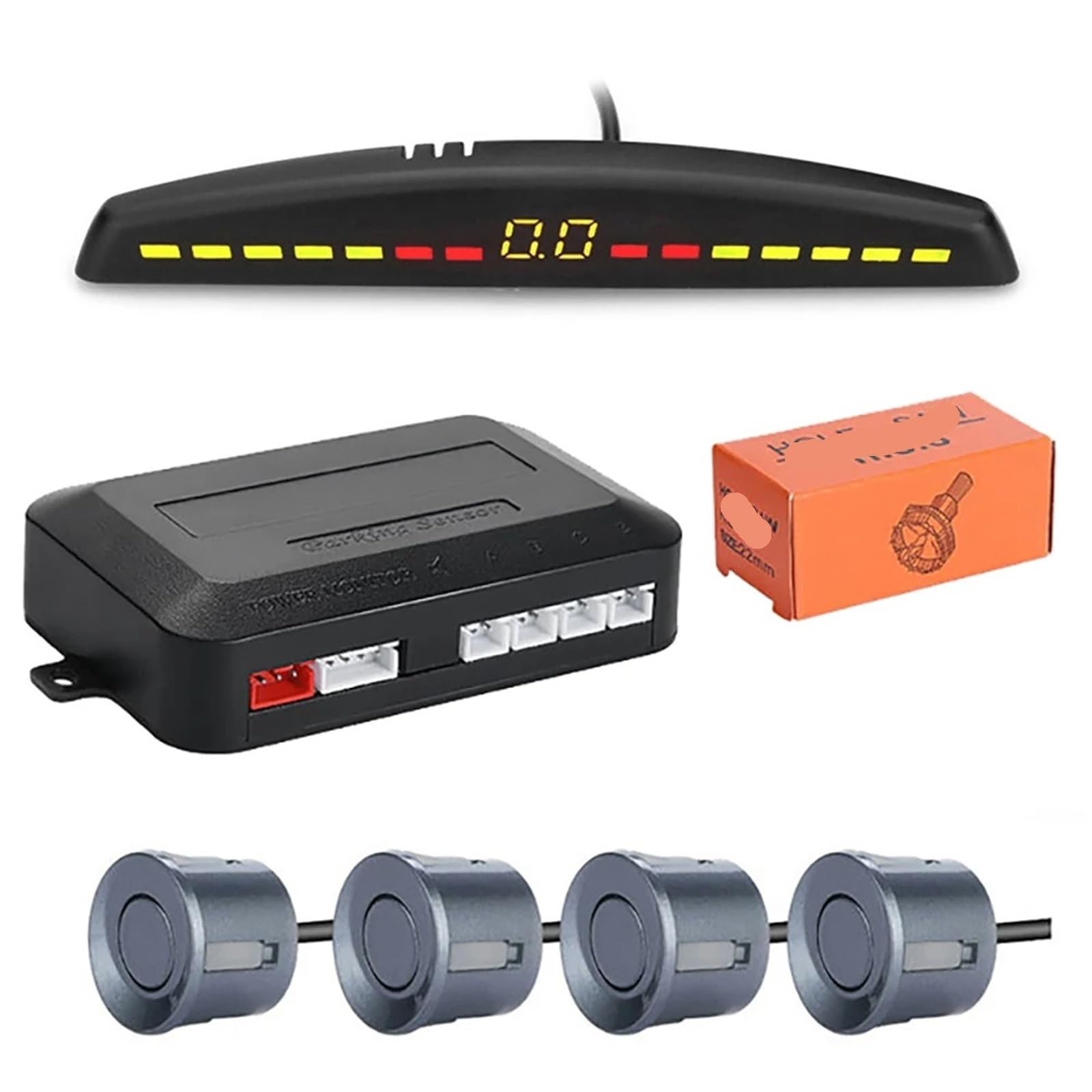 Capteur stationnement PDC Kit Capteurs Stationnement LED Voiture DC 12V 22mm Affichage Rétro-éclairé Système Surveillance Radar Recul Dispositif Sonde D'alarme Sécurité