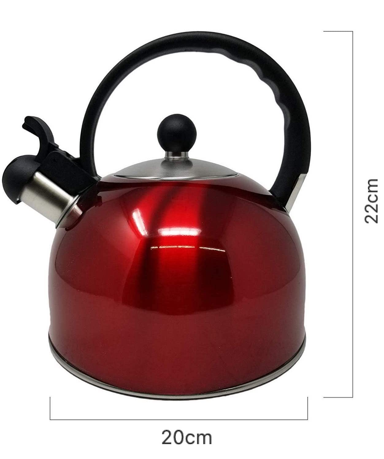 KADAX Waterketel, Ketel Van Roestvrij Staal, 2,2 L Fluitketel Waterkoker Voor Inductie En Gasfornuis Theeketel Emaille Ketel Retro Met Pijp Bladeren 664586786