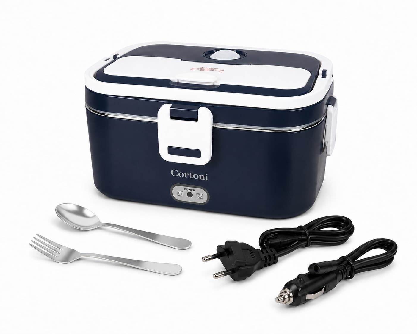 Fiambrera Eléctrica 1,8L + 0,4L – Fiambreras Comida Trabajo, Taper electrico Comida Caliente para Casa, Trabajo, Coche y Camión 12V/24V/220V