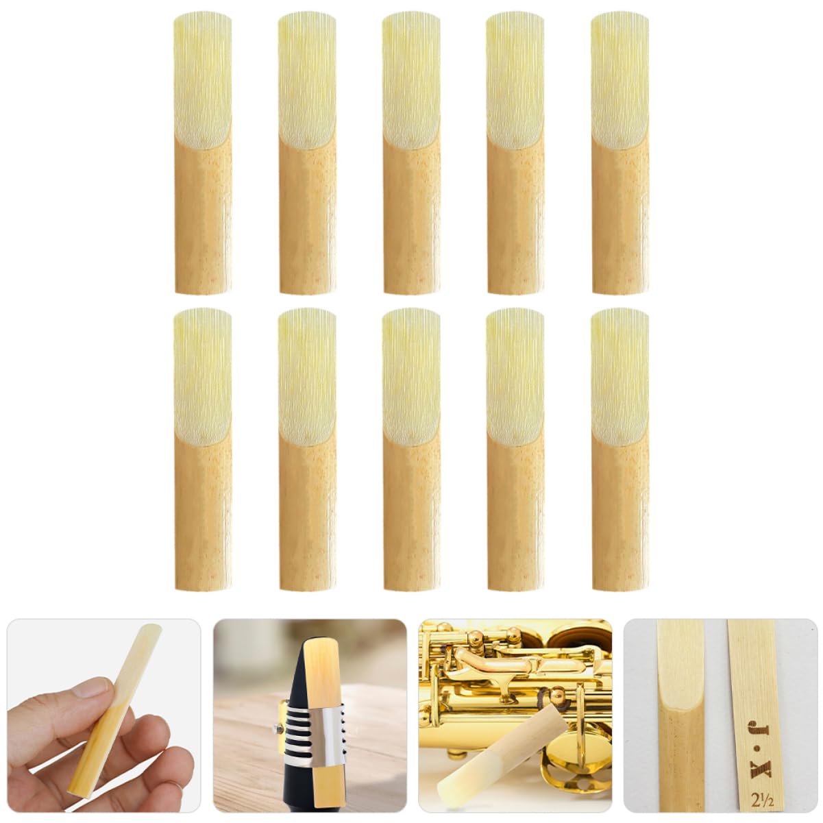 VICASKY Present Set 10pcs Sax Reeds Light Weight Easy to Carry for Beginners Professionals